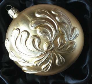 Koule s dekorem, zlatý bronz, 8 cm