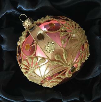 Koule růžovo-oranžový lak, 8 cm